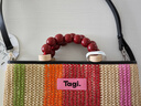 Tagi.Tanghulu糖葫蘆撞色時(shí)尚百搭秋冬條紋編織拼皮野餐包手提調節背包 莓果彩條 曬單實(shí)拍圖