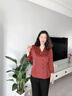 羅蒙媽媽裝母親節禮物時(shí)尚洋氣質(zhì)2025新款套裝喜婆婆婚宴服中老年女裝 安可拉紅上衣  XL  105-120斤（卡碼拍?。?曬單實(shí)拍圖