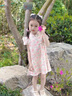 G.DUCKKIDS小黃鴨童裝女童連衣裙夏季小童寶寶公主裙兒童裙子洋氣飛飛袖嬰兒 綠色裙子+帽子 100 尺碼2~3歲【 90-100cm】 曬單實(shí)拍圖