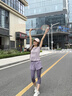 百思絨夏季健身瑜伽服速干跑步運(yùn)動(dòng)套裝女 藕紫上衣+灰咖紫七分褲  XL 曬單實(shí)拍圖