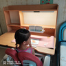 光明園迪燈桌一體兒童學習桌小學生書桌套裝可升降寫字桌課桌椅悅者120pro 悅者120 pro+V7-2F卡其+粉椅套 曬單實拍圖