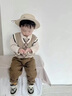 G.DUCKKIDS童裝男童秋裝套裝兒童服裝男寶寶春秋季學院風三件套1小男孩衣服 米白色8223款-春秋 90 尺碼1~2歲【 80-90cm】cm 曬單實拍圖