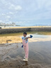羚特水褲趕海連體褲涉水服兒童玩水下水褲防水雨靴一體-普通粉-35碼 曬單實(shí)拍圖