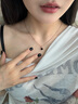 timebetter黑瑪瑙銀項(xiàng)鏈女簡(jiǎn)約小眾時(shí)尚撞色鎖骨鏈吊墜黑色吊墜生日禮 黑瑪瑙銀項(xiàng)鏈/主石直徑約6mm 默認(rèn)1 曬單實(shí)拍圖