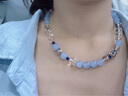 Arsis曦海冰藍項鏈女海藍寶色玉髓飾品原創(chuàng)時尚簡約項鏈送女友禮物 曦海冰藍項鏈 曬單實拍圖