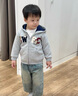 Teenie Weenie Kids小熊童裝24秋冬款男女寶寶撞色印花加絨衛(wèi)衣 綠色 100cm 曬單實(shí)拍圖
