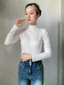 打底衫女半高領(lǐng)秋冬季新款加厚可外穿顯瘦長袖純色打底衣親膚衣 牛奶白 蓄熱保暖抗起球 均碼 【適合80-140斤】 曬單實(shí)拍圖