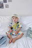 迪士尼（Disney）男寶寶連體衣夏裝新生嬰兒衣服短袖夏季薄款超萌嬰幼兒外出服夏天 恐龍爬服+公仔 80cm #建議19-24斤# 曬單實(shí)拍圖