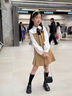 PureShare蓬紗館 女童連衣裙jk套裝2025春女孩學(xué)院風(fēng)裙子兒童春裝 布朗街角背心裙 140 曬單實(shí)拍圖