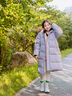 巴拉巴拉童裝兒童羽絨服長(cháng)款男童女童新冬季加厚親子保暖外套上衣寶寶 粉紫70011-白鴨絨 150 (充絨量227g) 曬單實(shí)拍圖