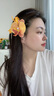 松窗夢(mèng)語(yǔ)森系田園風(fēng)黃色花朵發(fā)夾女夏日多巴胺頭花發(fā)卡超仙海邊配飾劉海夾 夏日沙灘2件套（左上） 曬單實(shí)拍圖