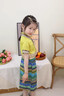 巧佳媞女童傣族服裝連衣裙2025夏季寶寶少數(shù)民族風(fēng)兒童套裝漢服馬面裙子 黃色 100 碼適合身高85-95厘米 曬單實(shí)拍圖