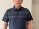 寶財羊爸爸夏裝冰絲短袖t恤男高端格紋polo衫中老年人上衣服父親節禮物 曬單實(shí)拍圖