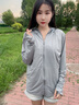 浪莎防曬衣女防紫外線2025夏季新款涼感透氣防曬衣戶外高倍防曬外套 【透氣可拆卸帽檐】 灰色 XL (115-140斤) 曬單實(shí)拍圖