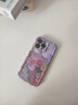 素洛藝術(shù)油畫(huà)花朵適用蘋(píng)果15Promax手機殼硅膠軟iPhone16Pro高級感女14Plus防摔13Pro彩繪12藍光11全包 扭扭邊 紫底油畫(huà)花朵 藍光 iPhone 13 Pro 曬單實(shí)拍圖