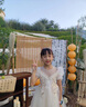 G.DUCKKIDS小黃鴨連衣裙女童花童蓬蓬紗兒童禮服公主裙女孩主持人鋼琴演出服 香檳色 130 尺碼7~8歲【120-130cm】 曬單實(shí)拍圖