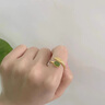 京鑒新疆和田玉戒指女羽毛南紅玉石純銀鎏金國風(fēng)小眾玉戒指送女友禮物 【和田碧玉款】 曬單實拍圖