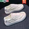 卡帝樂(lè )鱷魚(yú)（CARTELO）品牌冰絲布板鞋夏薄款德訓鞋百搭平底休閑透氣帆布鞋女 米色 35 曬單實(shí)拍圖