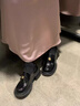 QIPUSEN品牌樂(lè)福鞋女厚底真皮透氣皮鞋女2025秋季新品女鞋復(fù)古百搭鞋子女 黑色 34 曬單實(shí)拍圖