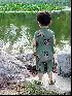 G.DUCKKIDS男童夏裝背心套裝2025新款寶寶無袖洋氣男孩國風時髦薄款洋氣衣服 綠色 100 cm 曬單實拍圖
