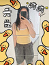 FitonTon吊帶背心女帶胸墊夏季假兩件蝴蝶結(jié)美背背心文胸一體可外穿上衣 曬單實拍圖