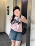 MsShe【竹節(jié)麻】大碼女裝2025夏裝胖mm減齡寬松提花短袖針織衫女 柔霧粉色現(xiàn)貨 2XL 曬單實(shí)拍圖