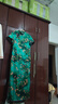 應否真絲旗袍長(cháng)款春夏新款中國風(fēng)改良日常真絲禮服裙女氣質(zhì)修身顯瘦 綠色 C-13 2XL 曬單實(shí)拍圖