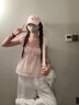 LDBE粉色U領(lǐng)花邊法式短袖t恤女夏季2025年新款顯瘦設(shè)計(jì)感小眾漂亮上衣 粉色U領(lǐng) S 曬單實(shí)拍圖