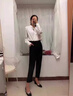 浪莎黑色西裝褲女春秋款垂感直筒休閑寬松顯瘦通勤哈倫西褲九分煙管褲 黑色 【春秋款】 XL 【推薦111-120斤】 曬單實(shí)拍圖