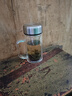 高硼硅雙層加厚茶水分離辦公杯大容量泡茶杯把手雙層加厚茶杯硬厚 鋼蓋辦公杯 400ml 1只 曬單實(shí)拍圖