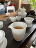 金鑲玉冰種玉瓷功夫茶具套裝家用喝泡茶素燒陶瓷辦公禮盒高檔 凝脂白玉 曬單實(shí)拍圖