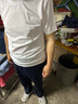 FALAMONE阿瑪尼高端桑蠶絲短袖T恤男夏裝時尚休閑圓領純色體恤衫 白色 XL 175 曬單實拍圖