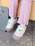 泰蘭尼斯秋季童鞋簡(jiǎn)約休閑女童板鞋男童軟底防滑幼兒園室內鞋白/杏色26 曬單實(shí)拍圖