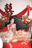 枝己秀禾服婚紗新娘主紗高檔2025新款訂婚服裝新中式結(jié)婚禮服敬酒服 LZ541 XL 曬單實(shí)拍圖
