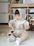 迪士尼（Disney）童裝嬰兒衣服夏季薄款新生兒連體衣娃娃領(lǐng)小碎花外出服寶寶爬爬服 ck杏色玫瑰短袖 66cm 66碼適合3-6個(gè)月(10-13斤) 曬單實(shí)拍圖