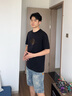 HUGO【100%棉】男士2025夏季新款刺繡徽標棉質T 恤 001-黑色 M 曬單實拍圖
