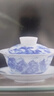 盛天下 盛天下景德鎮(zhèn)青花瓷蓋碗陶瓷釉下彩茶碗三才杯普洱泡茶主人杯功夫茶具茶杯 青花瓷蓋碗-千里江山 曬單實拍圖