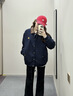 LEMANISMlemanism翻領撞色潮牌夾克男秋季復古休閑寬松情侶款外套2024新款 藏青色 M 曬單實拍圖