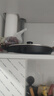 小幸福鑄鐵（KITCHEN LITTLE HAPPINESS KITCHEN）木柄家用煎餅鍋鑄鐵平底鍋烙餅鏊子攤煎餅果子工具不粘鍋手抓餅鍋 玻璃蓋款/重3.5kg【加工具】 30cm 曬單實(shí)拍圖