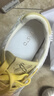 百思圖夏商場(chǎng)新款透氣珍珠亮片草編漁夫鞋平底女單鞋B0058BM5 黃色 38 曬單實(shí)拍圖