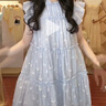 IEF/愛依服裙子2025夏季新款韓版甜美減齡少女風飛飛袖設計背心裙 滿幅藍 XS 曬單實拍圖