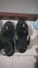 啄木鳥(niǎo)軟底坡跟涼鞋女夏真皮2025新款防水臺厚底魔術(shù)貼中跟媽媽魚(yú)嘴女鞋 黑色 35 曬單實(shí)拍圖