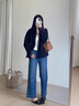 clotho Rennie品牌女裝小西裝外套女2025春秋新款氣質(zhì)通勤簡約小個子西服上衣 黑色 M 曬單實拍圖