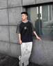 真維斯（Jeanswest）王一博代言休閑褲子男春秋季新款扎染臟臟褲寬松直筒闊腿長褲 灰色 常規(guī) XL （建議體重135-150斤） 曬單實拍圖