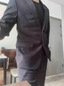 紅豆西服套裝男士修身職業(yè)正裝商務(wù)西裝套裝伴郎服新郎服結(jié)婚禮服男裝 曬單實(shí)拍圖
