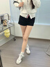 卡米高6cm內(nèi)增高德訓鞋女2025夏季真皮透氣新款高幫板鞋顯瘦休閑鞋潮ins 米灰內(nèi)增高6cm 37 (235mm) 曬單實拍圖