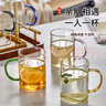 花溪樹(shù)家庭用玻璃喝水杯帶把手高硼硅耐高溫待客廳泡茶早餐牛奶杯一套裝 混合6色 300ml 6只 曬單實(shí)拍圖
