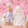 伽百利（Gabriel）毛絨玩具幸福情侶婚禮兔情侶新婚禮物玩偶生日禮物送女生小兔子 W3618愛(ài)麗絲和愛(ài)德華 35cm 曬單實(shí)拍圖