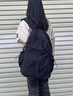 麓格立書包男大學(xué)生ins潮酷簡約大容量雙肩包女初中生高中生旅行包背包 ins純色書包【黑色+青蛙掛件】 曬單實拍圖