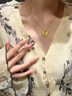 LIU GUI FU JEWELRY黃金蝴蝶吊墜女士1g純金足金鎖骨項鏈馬年生日禮物送女朋友老婆 吊墜金重2.13g 足金花絲蝴蝶吊墜+送s925銀鏈 曬單實(shí)拍圖